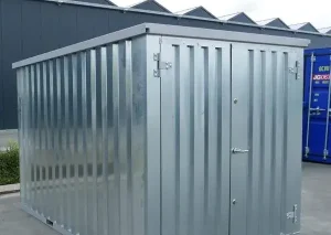 Antraciet demontabele container 3 x 2 meter met dubbele deur kleine zijde